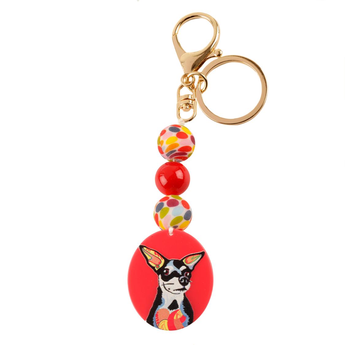 ACETATE LINK WITH DOG KEYCHAIN