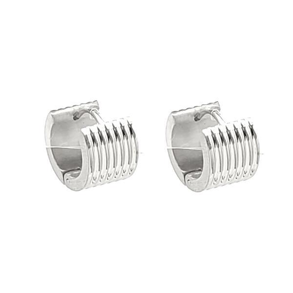 Stainless Steel Spring Wide Huggie Earrings