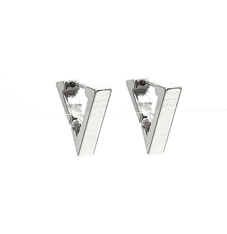 Stainless Steel Triangle Huggie Earrings