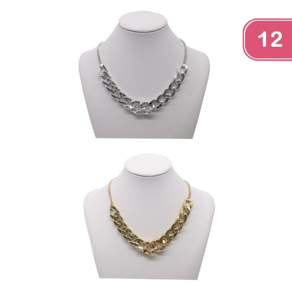 FASHION THICK METAL NECKLACE (12UNITS)