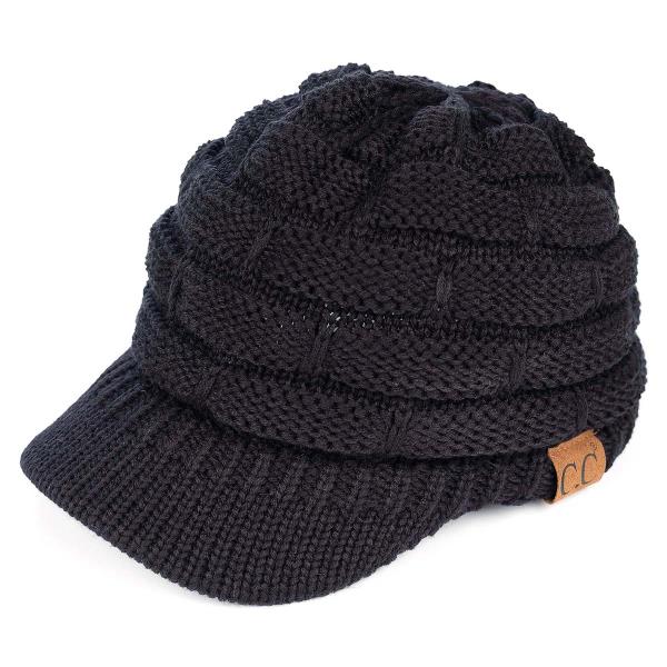 CC RIBBED KNIT HAT WITH BRIM