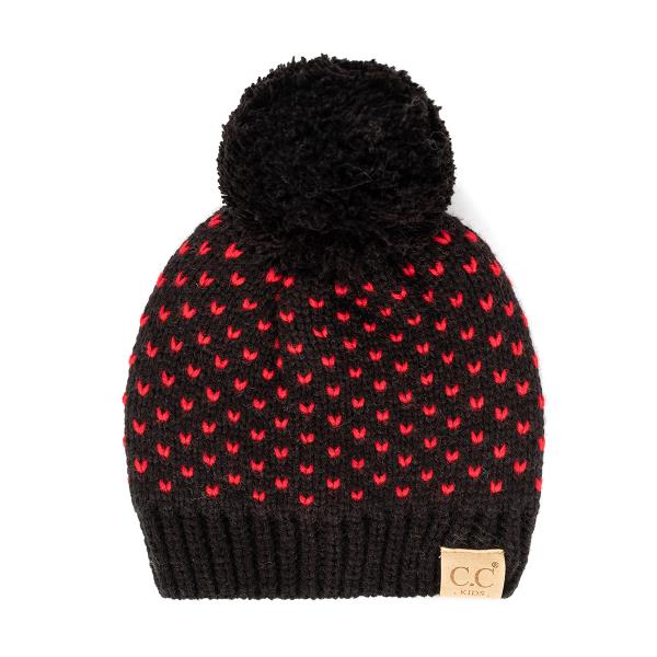 CC KIDS HEART BEANIE WITH KNIT POM