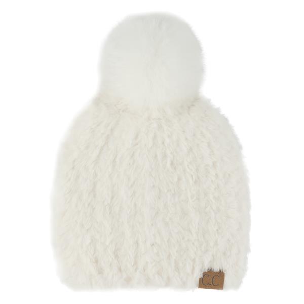 CC FAUX FUR POM BEANIE