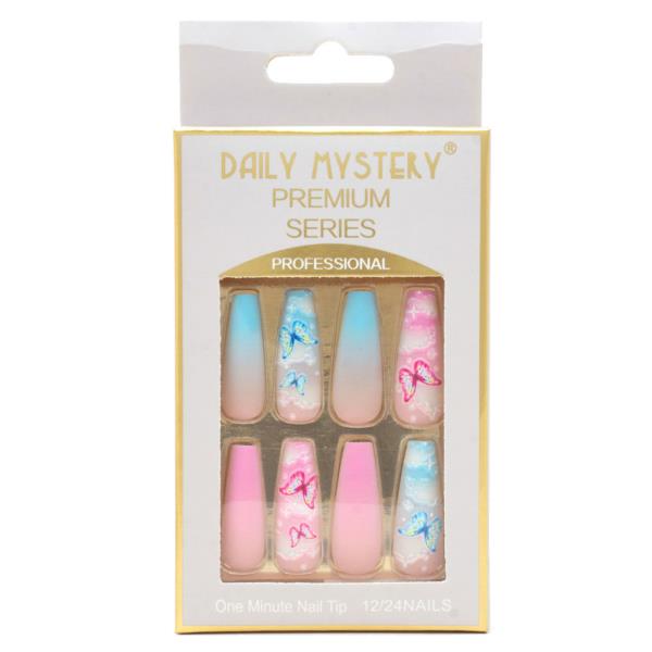 BUTTERFLY PATTERN NAIL TIPS