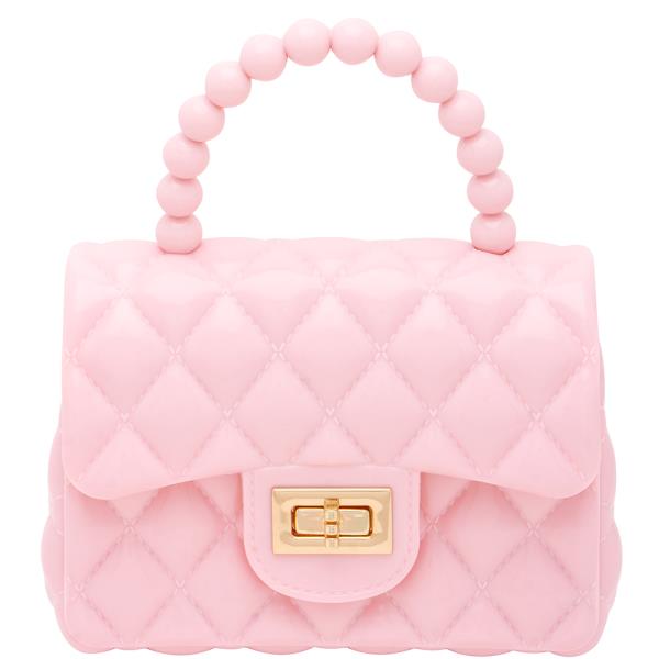 FASHION BEAD HANDLE QUILTED JELLY CROSSBODY HANDLE BAG