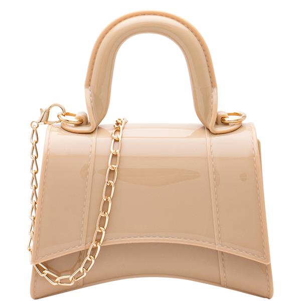 PLAIN COLOR HANDLE MINI CROSSBODY JELLY BAG