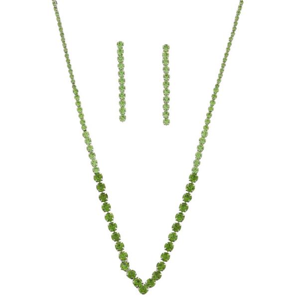 RHINESTONE NECKLACE EARRING SET