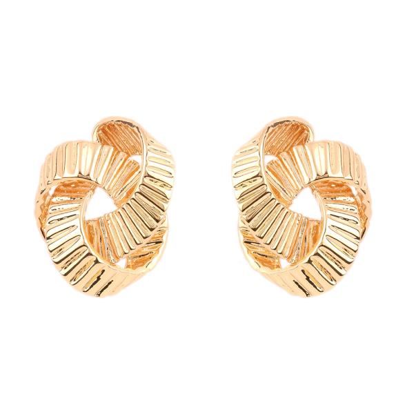 TEXTURED LINK KNOT STUD EARRING