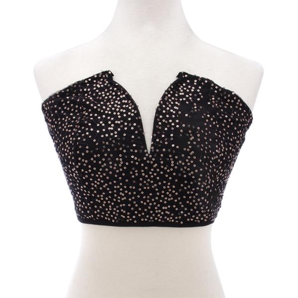 SEXY DEEP V SEQUIN TANK CROP TOP