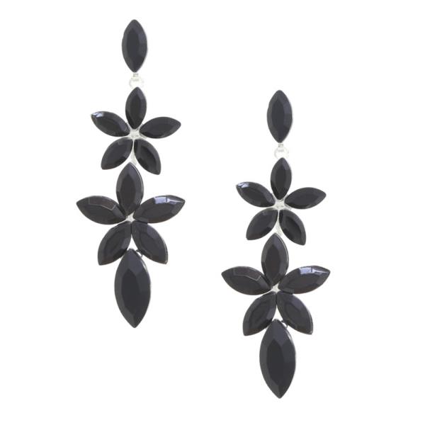 FLOWER RHINESTONE DANGLE EARRING