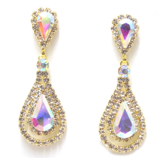 TEARDROP RHINESTONE DANGLE EARRING