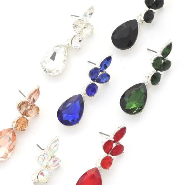 TEARDROP RHINESTONE DANGLE EARRING