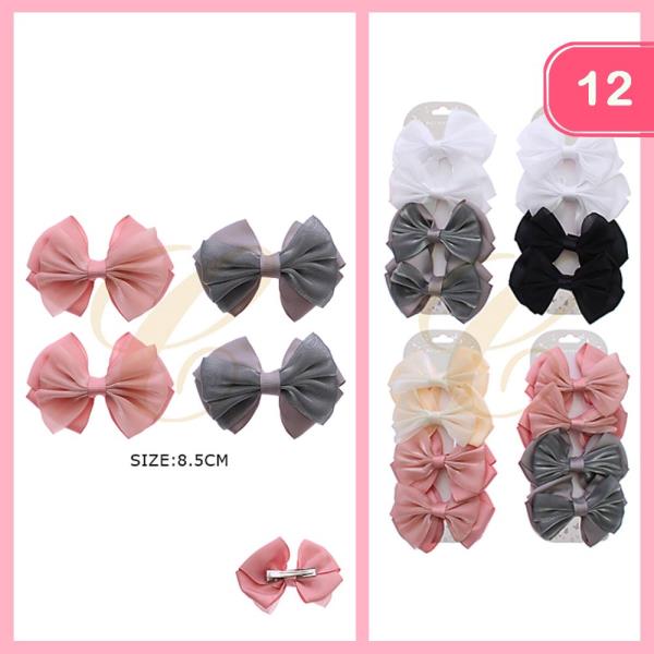 RIBBON SMALL HAIR BOW SET (12UNITS)