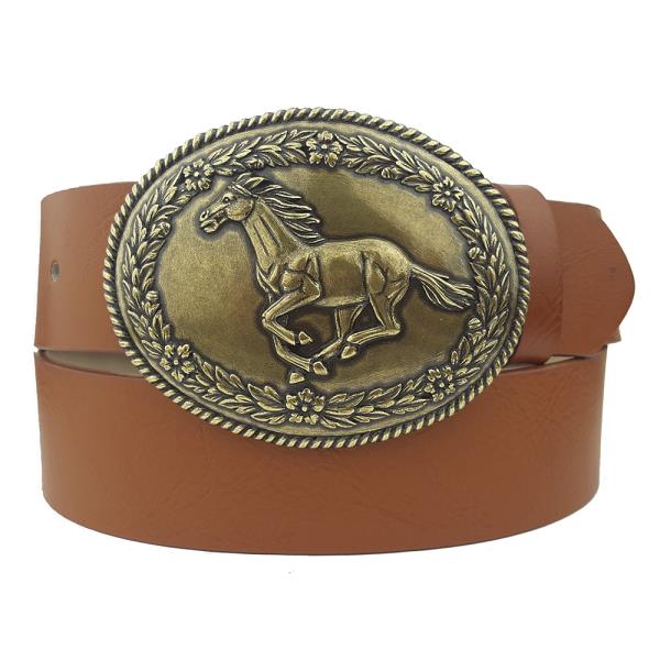 WESTERN GALLOPING HORSE BUCKLE BELT