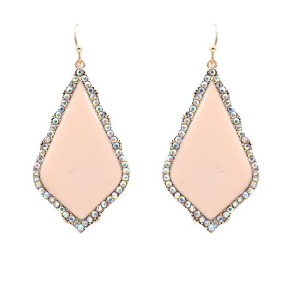RHINESTONE RHOMBUS DANGLE EARRING