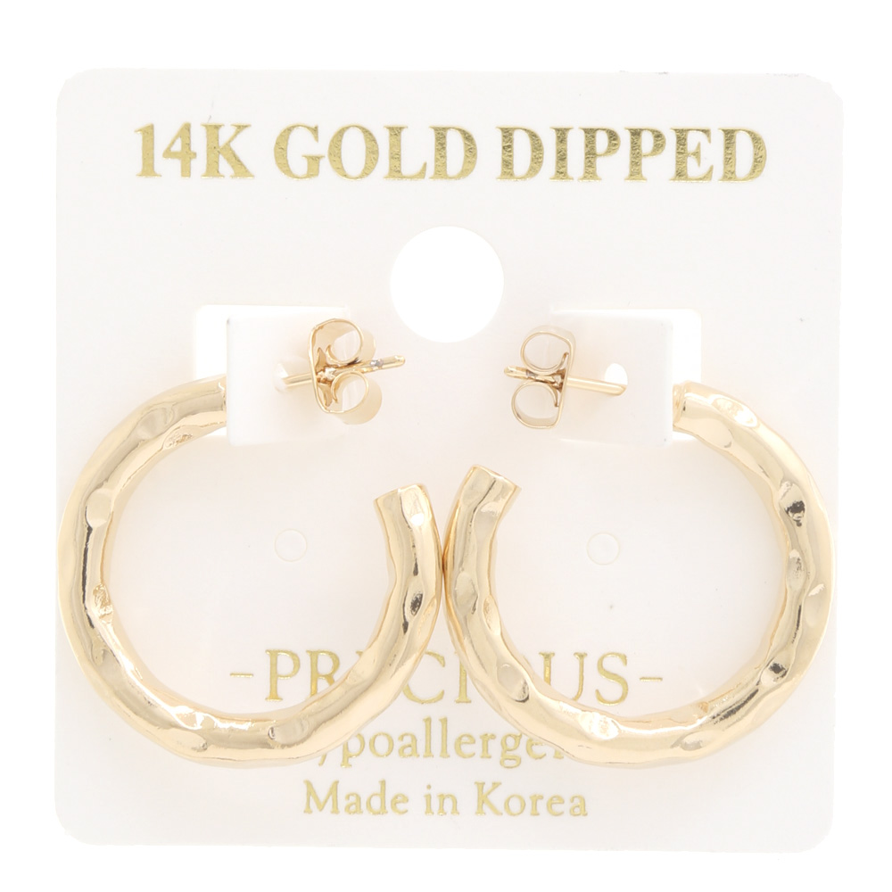 14K GOLD DIPPED HYPOALLERGENIC OPEN HOOP EARRING