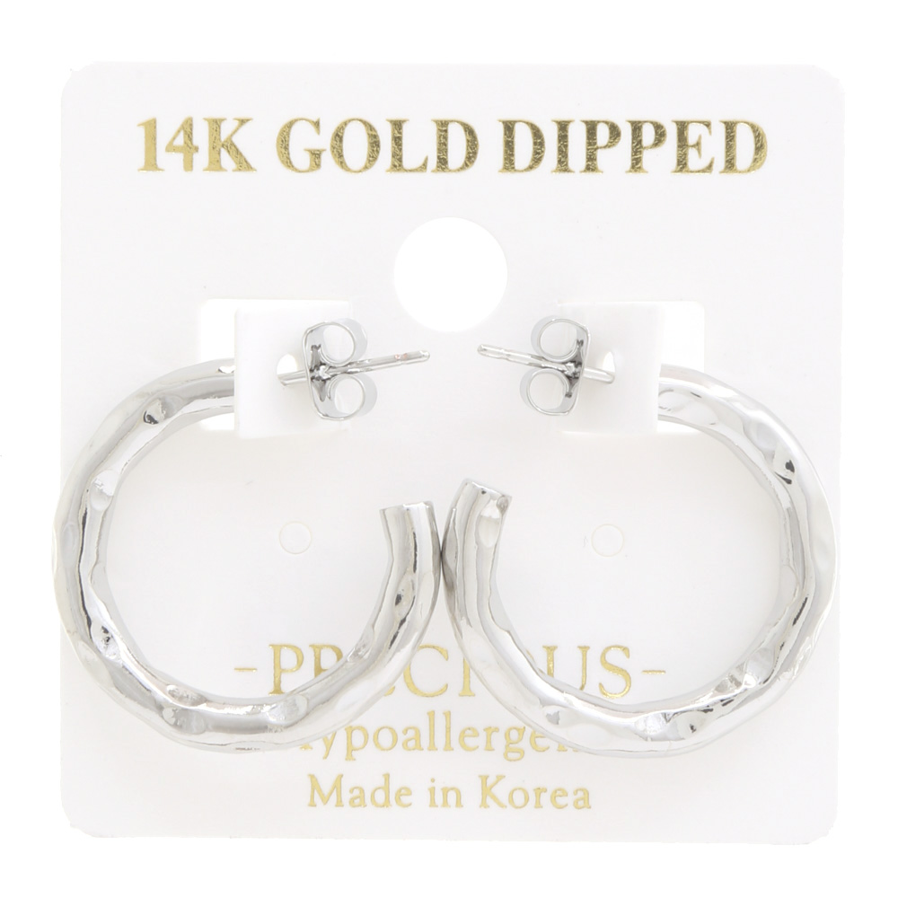14K GOLD DIPPED HYPOALLERGENIC OPEN HOOP EARRING