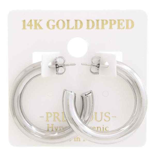 14K GOLD DIPPED PIPE HYPOALLERGENIC EARRING