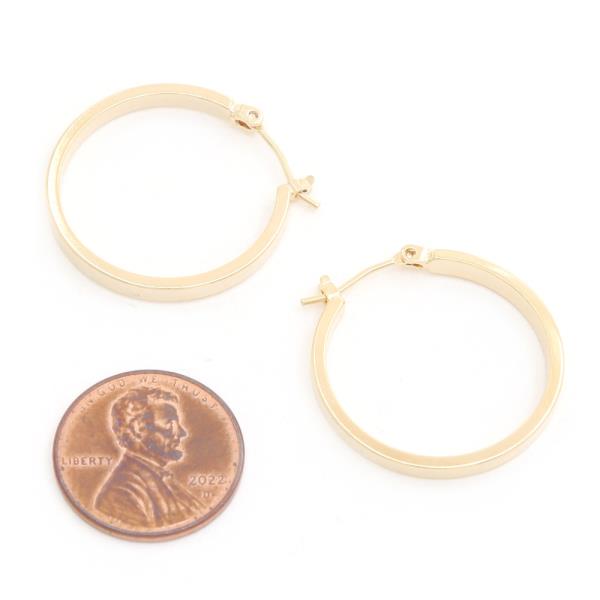 14K GOLD DIPPED SQUARE EDGE HYPOALLERGENIC HOOP EARRING