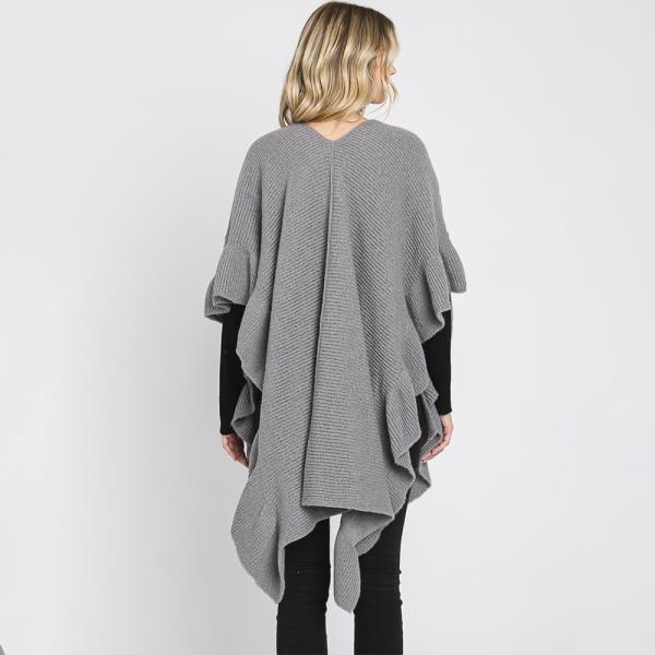 FASHION EDGE WAVY KNIT CAPE