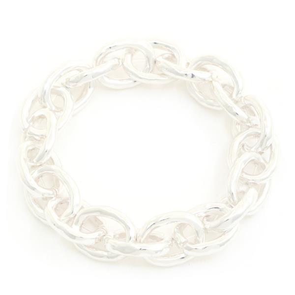 HAMMERED METAL CIRCLE LINK BRACELET