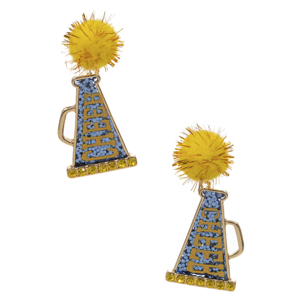 CHEER MEGAPHONE SHAPED ACRYLIC POST EARRIRING