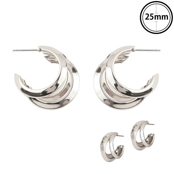 METAL HOLLOW HOOP EARRING