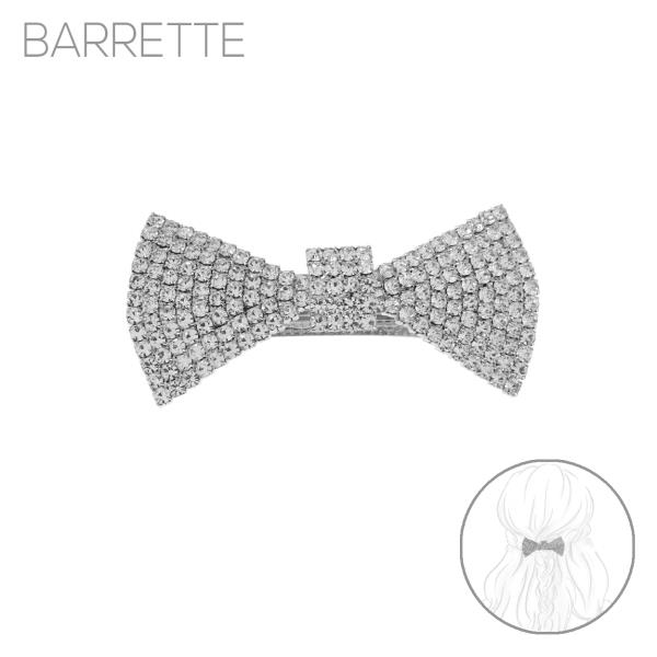 RHINESTONE BOW BARRETTE