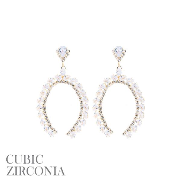 CZ RHINESTONE DANGLE EARRING