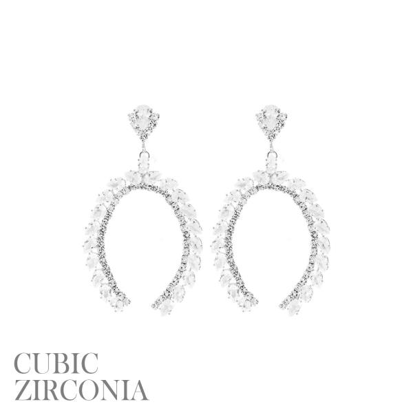 CZ RHINESTONE DANGLE EARRING