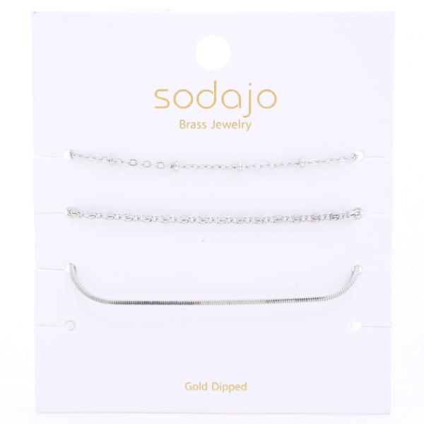 SODAJO GOLD DIPPED BRASS METAL CHAIN BRACELET