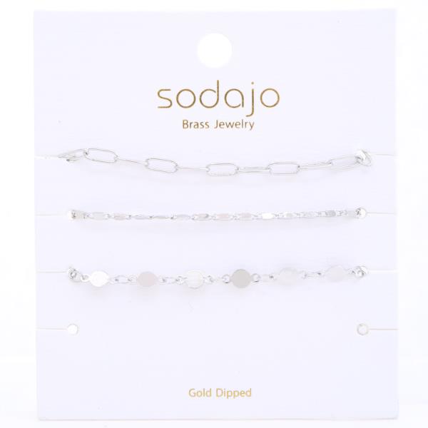 SODAJO GOLD DIPPED BRASS METAL CHAIN BRACELET