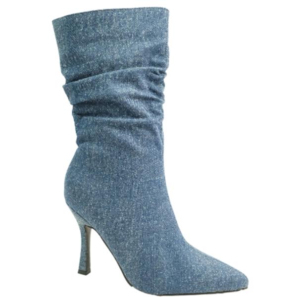 POINTY HEEL SLOUCHY DENIM BOOTS 12 PAIRS