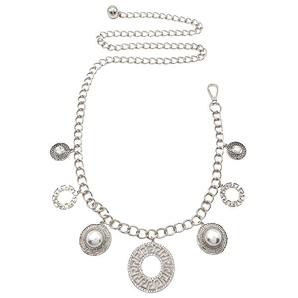 ROUND GREEK KEY CHARM BELT