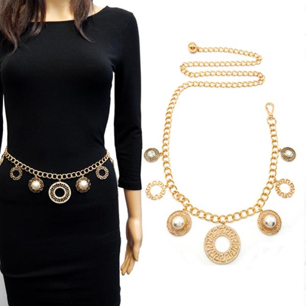 ROUND GREEK KEY CHARM BELT