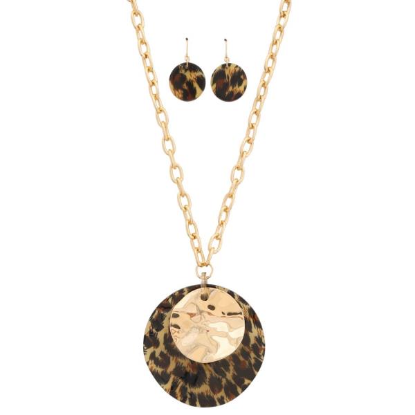 ACETATE ROUND PENDANT NECKLACE