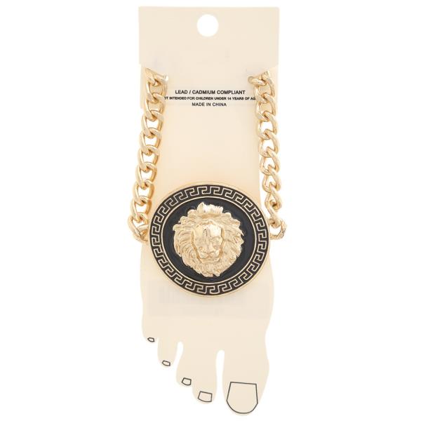 LION HEAD COIN METAL ANKLET