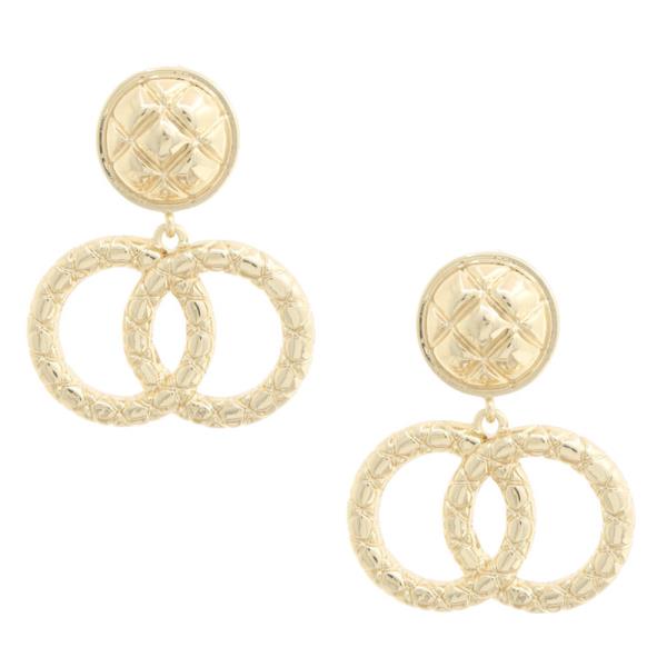 DOUBLE CIRCLE LINK METAL EARRING