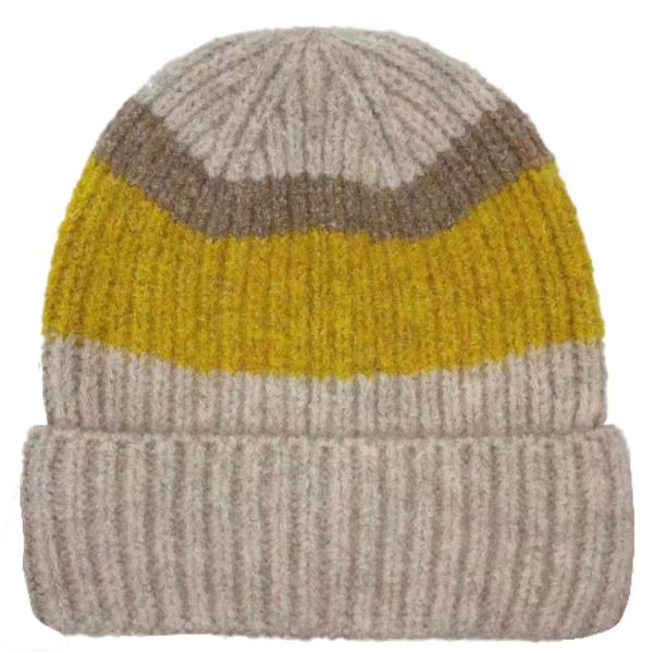 COLOR BLOCKED STRIPE BEANIE