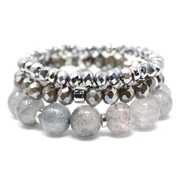 MULTI BEAD STRETCH BRACELET SET