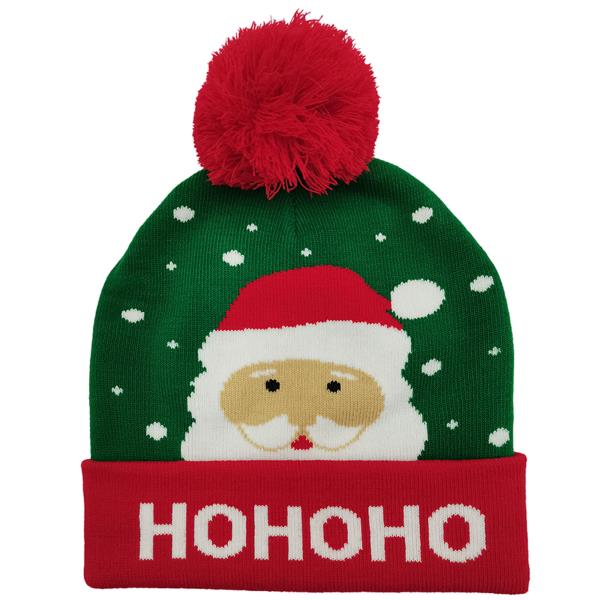 CHRISTMAS НОНОНО SANTA CLAUS HOLIDAY BEANIE W/POM