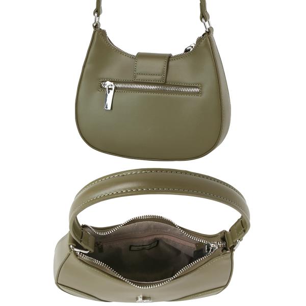 FASHION BUCKLE CURVE HANDLE SHOULDER BAG