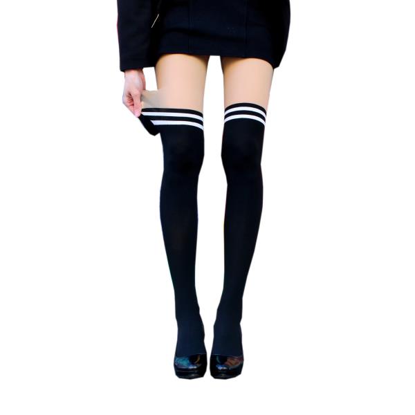 LUV ME LUV FAUX OVER THE KNEE HIGH STRIPE PANTY STOCKING