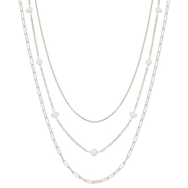 SINGLE LAYER CHAIN FRESH WATER PEARL NECKLACE
