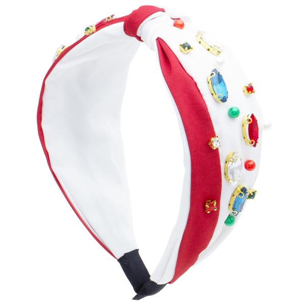 CHRISTMAS STONE PEARL STUDDED HEADBAND