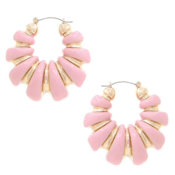 COLOR METAL HOOP EARRING