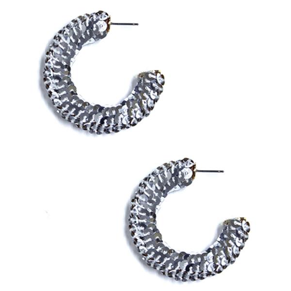 SEQUIN HOOP EARRING