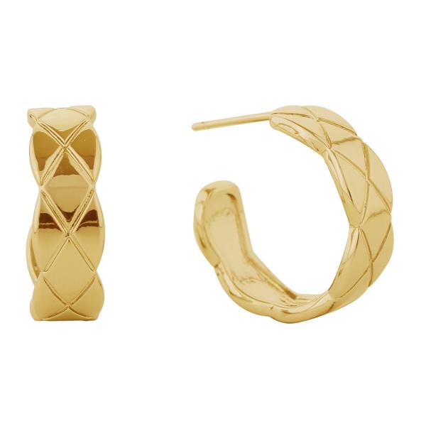 14K GOLD/WHITE GOLD DIPPED KOCO CRUSH POST EARRINGS