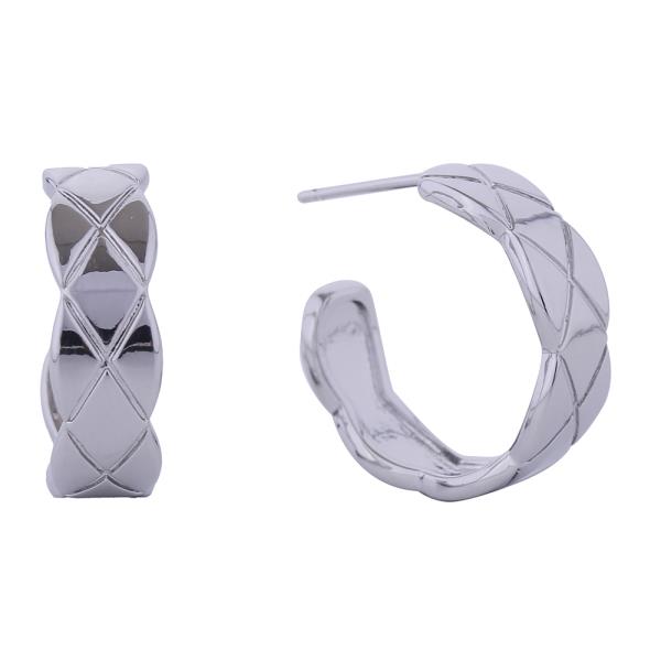 14K GOLD/WHITE GOLD DIPPED KOCO CRUSH POST EARRINGS