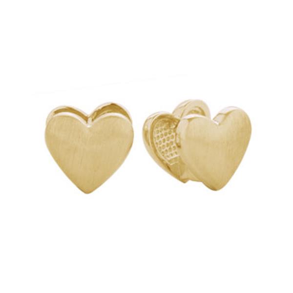 14K GOLD/WHITE GOLD DIPPED SIMPLY LOVE HUGGIE EARRING